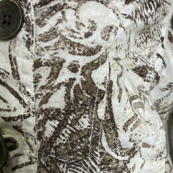 Chico's Women's Blazer Jacket Boho Cream Brown Long Sleeve Floral Pockets Sz 0 - Picture 5 of 5